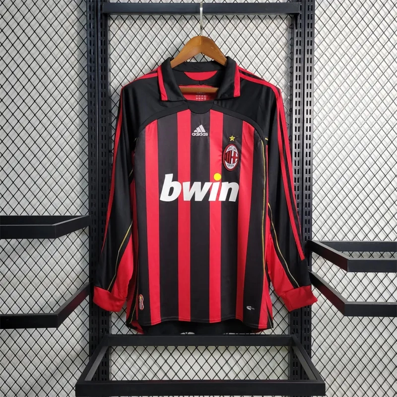 AC Milan Retro Soccer Jersey Home Long Sleeve Custom Shirt 2006/07 - Ujersey