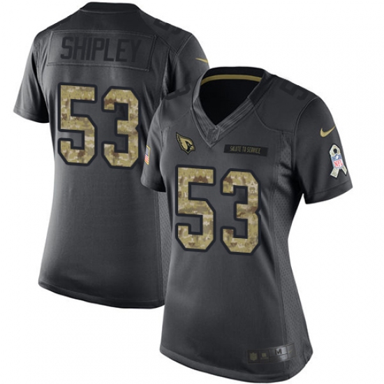 Women's Nike Arizona Cardinals #53 A.Q. Shipley Limited Black 2016 Salute to Service NFL Jersey - Ujersey