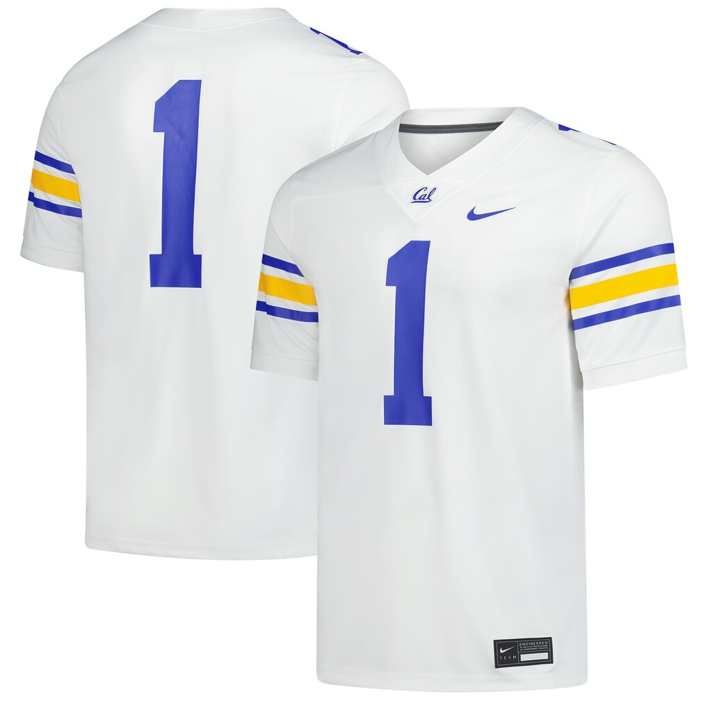 Men's Nike #1 White Cal Bears Alternate Game Football Jersey - Ujersey