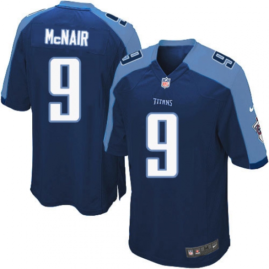 Men's Nike Tennessee Titans #9 Steve McNair Game Navy Blue Alternate NFL Jersey - Ujersey