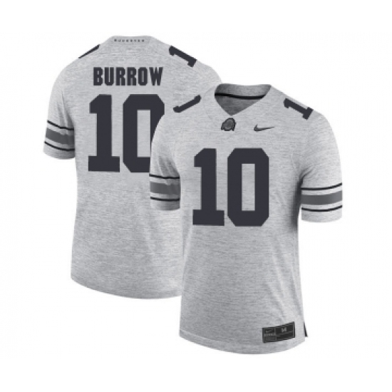 Ohio State Buckeyes 10 Joe Burrow Gray College Football Jersey - Ujersey