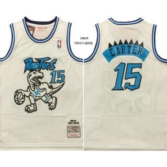 Men's Toronto Raptors #15 Vince Carter White 1998 Throwback Swingman Jersey - Ujersey
