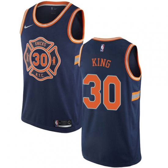 Men's Nike New York Knicks #30 Bernard King Swingman Navy Blue NBA Jersey - City Edition - Ujersey