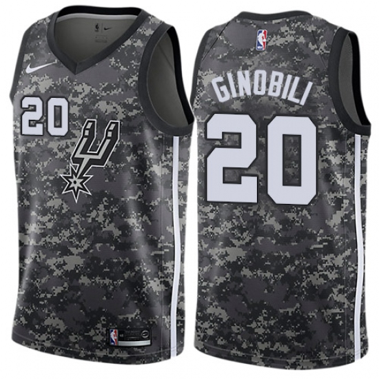 Youth Nike San Antonio Spurs #20 Manu Ginobili Swingman Camo NBA Jersey - City Edition - Ujersey