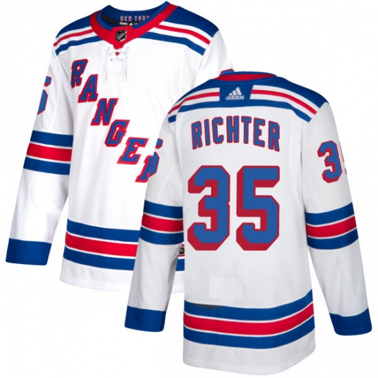 Women's Reebok New York Rangers #35 Mike Richter Authentic White Away NHL Jersey - Ujersey