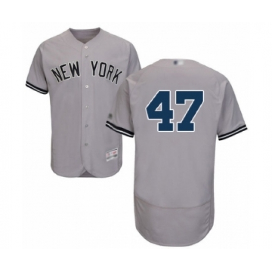 Men's New York Yankees #47 Jordan Montgomery Grey Road Flex Base Authentic Collection Baseball Player Jersey - Ujersey