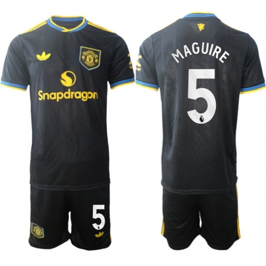 Men Manchester United 2026 Soccer Jerseys Black #5 MAGUIRE