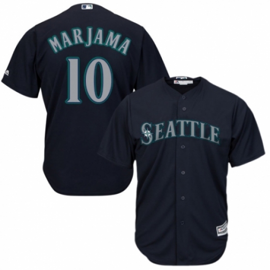 Youth Majestic Seattle Mariners #10 Mike Marjama Replica Navy Blue Alternate 2 Cool Base MLB Jersey - Ujersey