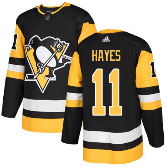 Men's Adidas Pittsburgh Penguins #11 Jimmy Hayes Premier Black Home NHL Jersey - Ujersey