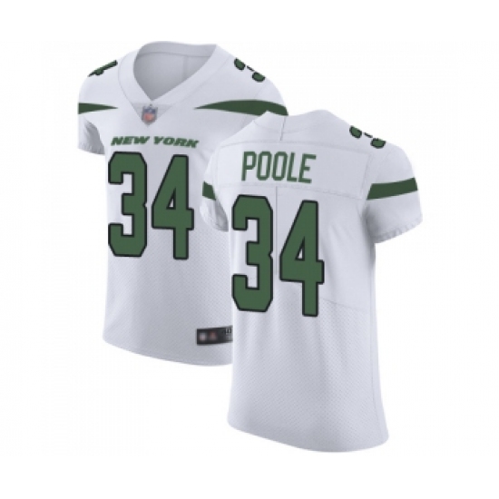Men's New York Jets #34 Brian Poole White Vapor Untouchable Elite Player Football Jersey - Ujersey