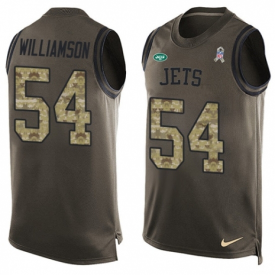 Men's Nike New York Jets #54 Avery Williamson Limited Green Salute to Service Tank Top NFL Jersey - Ujersey