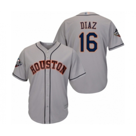 Youth Houston Astros #16 Aledmys Diaz Authentic Grey Road Cool Base 2019 World Series Bound Baseball Jersey - Ujersey