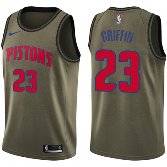 Youth Nike Detroit Pistons #23 Blake Griffin Swingman Green Salute to Service NBA Jersey - Ujersey