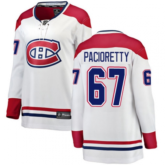 Women's Montreal Canadiens #67 Max Pacioretty Authentic White Away Fanatics Branded Breakaway NHL Jersey - Ujersey