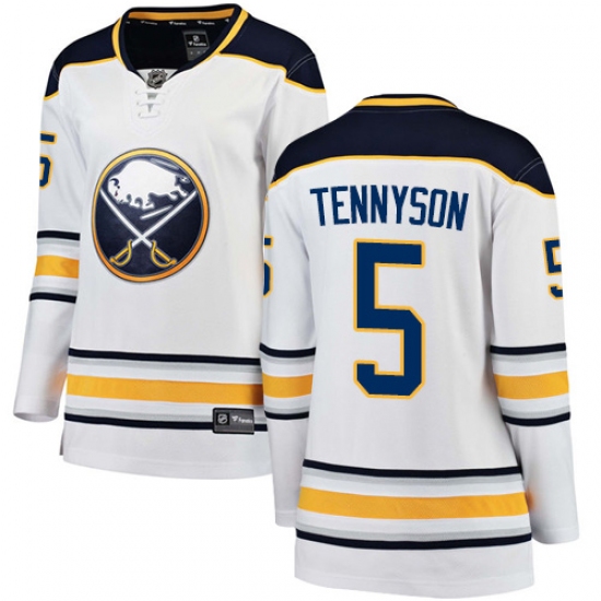Women's Buffalo Sabres #5 Matt Tennyson Fanatics Branded White Away Breakaway NHL Jersey - Ujersey