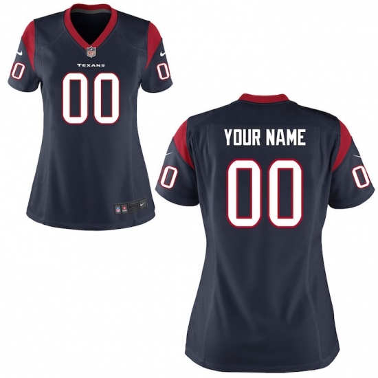 Women's Houston Texans Nike Navy Blue Custom Game Jersey - Ujersey