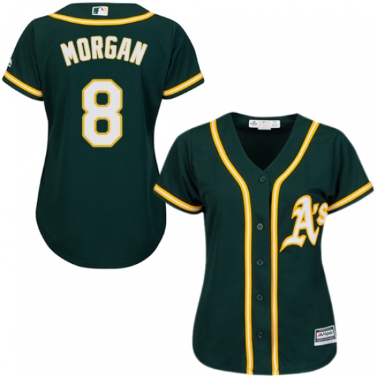 Women's Majestic Oakland Athletics #8 Joe Morgan Replica Green Alternate 1 Cool Base MLB Jersey - Ujersey