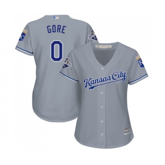 Women's Kansas City Royals #0 Terrance Gore Replica Grey Road Cool Base Baseball Jersey - Ujersey