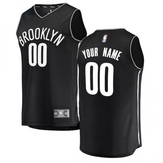 Men's Brooklyn Nets Fanatics Branded Black Fast Break Custom Replica Jersey - Icon Edition - Ujersey