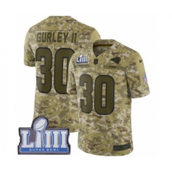 Men's Nike Los Angeles Rams #30 Todd Gurley Limited Camo 2018 Salute to Service Super Bowl LIII Bound NFL Jersey - Ujersey