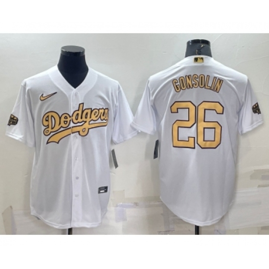 Men's Los Angeles Dodgers #26 Tony Gonsolin White 2022 All Star Stitched Cool Base Nike Jersey - Ujersey