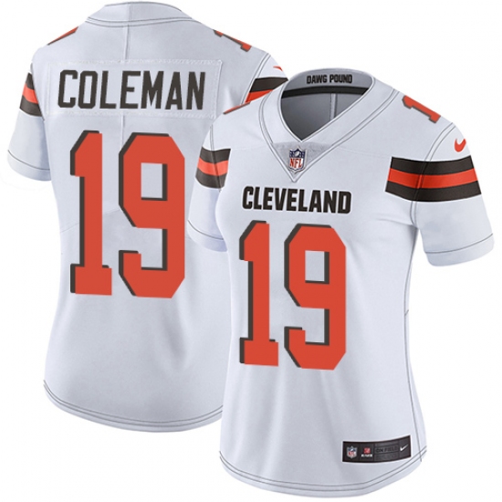 Women's Nike Cleveland Browns #19 Corey Coleman White Vapor Untouchable Limited Player NFL Jersey - Ujersey