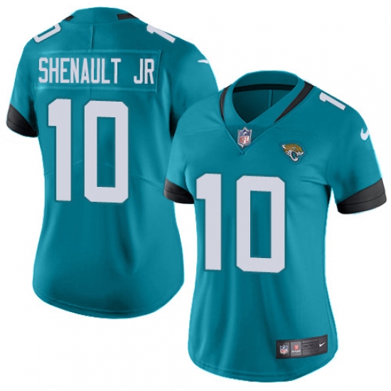 Women's Jacksonville Jaguars #10 Laviska Shenault Jr. Teal Green Alternate Stitched Vapor Untouchable Limited Jersey - Ujersey