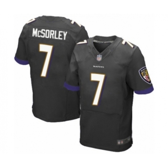 Men's Baltimore Ravens #7 Trace McSorley Elite Black Alternate Football Jersey - Ujersey