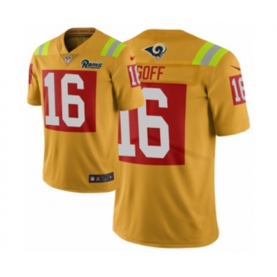 Men Los Angeles Rams #16 Jared Goff Gold Nike City Edition Jersey