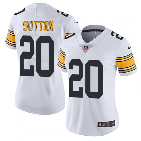 Women's Nike Pittsburgh Steelers #20 Cameron Sutton White Vapor Untouchable Limited Player NFL Jersey - Ujersey