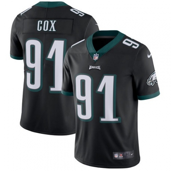 Men's Nike Philadelphia Eagles #91 Fletcher Cox Black Alternate Vapor Untouchable Limited Player NFL Jersey - Ujersey