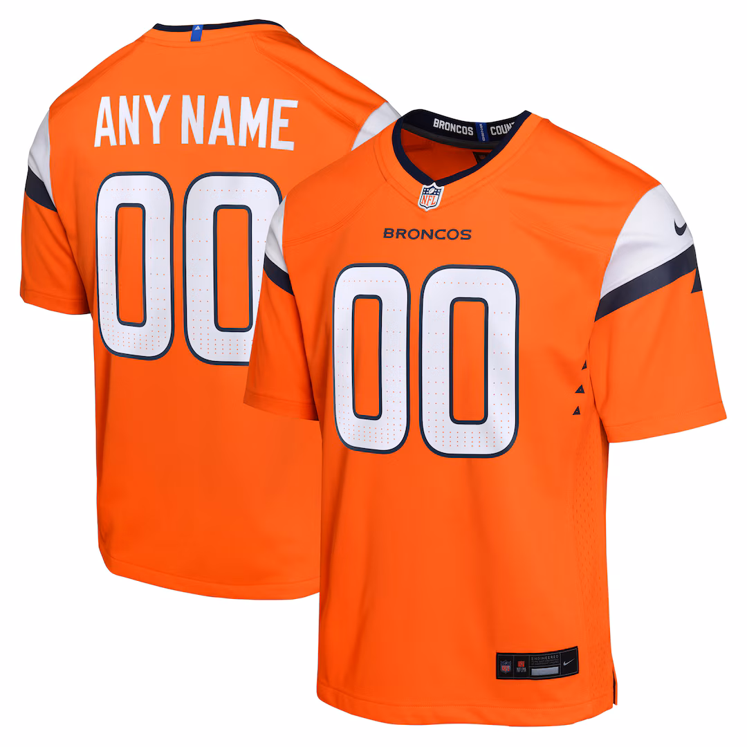 Youth Denver Broncos Nike Orange Team Custom Game Jersey - SUjersey01