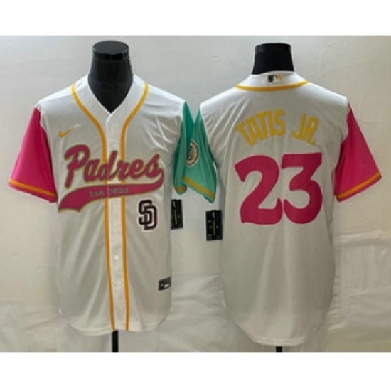 Men's San Diego Padres #23 Fernando Tatis Jr White NEW 2023 City Connect Cool Base Stitched Jersey - Ujersey
