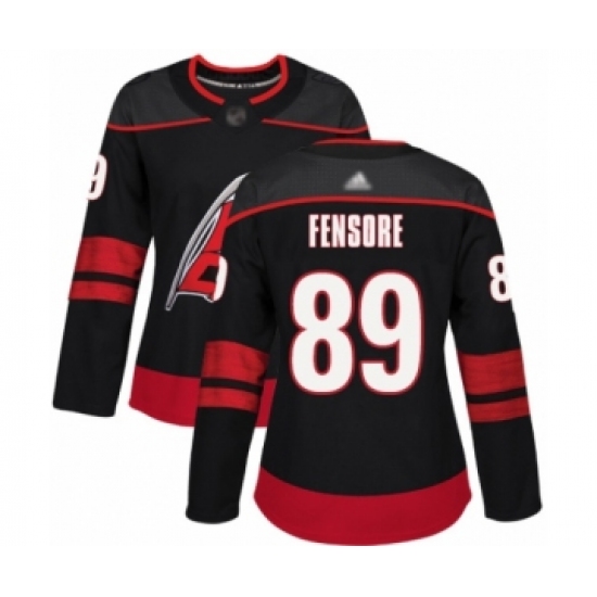 Women's Carolina Hurricanes #89 Domenick Fensore Authentic Black Alternate Hockey Jersey - Ujersey