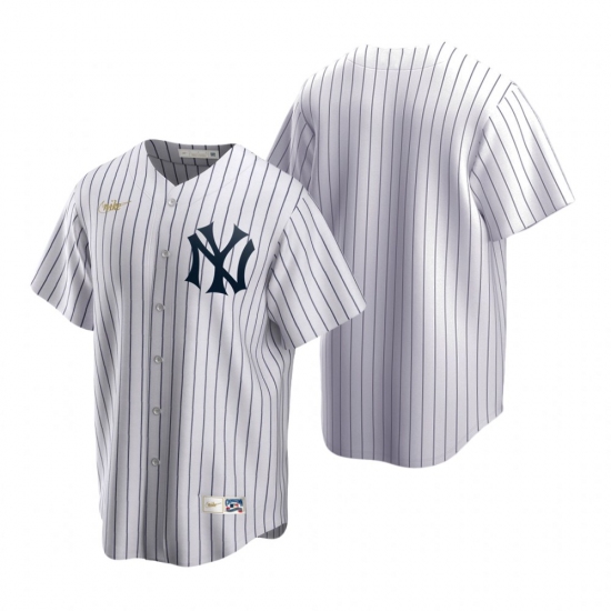 Men's Nike New York Yankees Blank White Cooperstown Collection Home Stitched Baseball Jersey - Ujersey