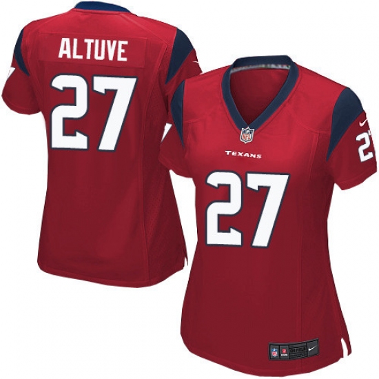 Women's Nike Houston Texans #27 Jose Altuve Game Red Alternate NFL Jersey - Ujersey