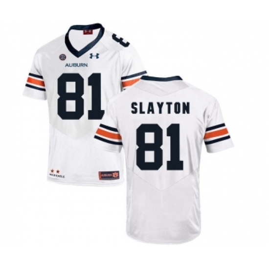 Auburn Tigers 81 Darius Slayton White College Football Jersey - Ujersey