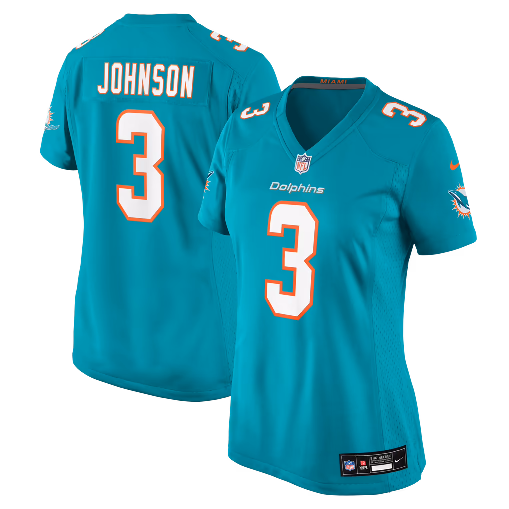 Women's Miami Dolphins Chris Johnson Nike Aqua Game Jersey - Ujersey