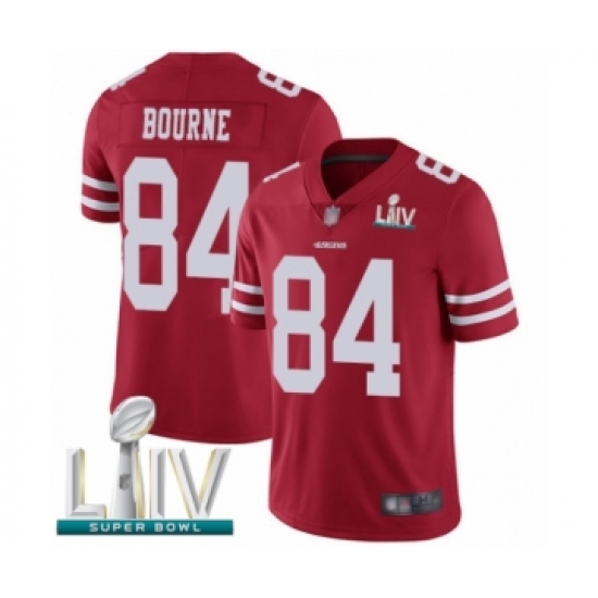 Youth San Francisco 49ers #84 Kendrick Bourne Red Team Color Vapor Untouchable Limited Player Super Bowl LIV Bound Football Jersey - Ujersey