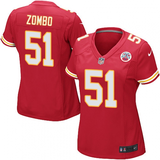 Women's Nike Kansas City Chiefs #51 Frank Zombo Game Red Team Color NFL Jersey - Ujersey