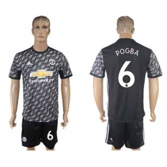 Manchester United #6 Pogba Black Soccer Club Jersey