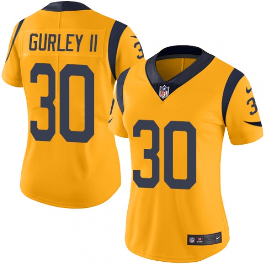 Women's Nike Los Angeles Rams #30 Todd Gurley Limited Gold Rush Vapor Untouchable NFL Jersey - Ujersey