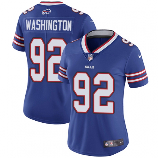 Women's Nike Buffalo Bills #92 Adolphus Washington Royal Blue Team Color Vapor Untouchable Limited Player NFL Jersey