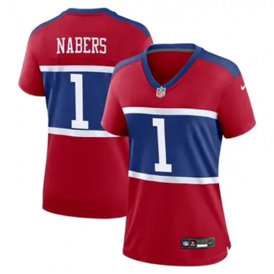 Women New York Giants #1 Malik Nabers Red Vapor Untouchable Limited Stitched Jersey - Ujersey