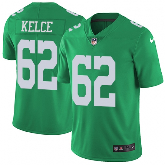Men's Nike Philadelphia Eagles #62 Jason Kelce Limited Green Rush Vapor Untouchable NFL Jersey - Ujersey
