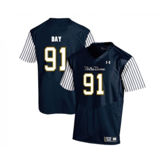 Notre Dame Fighting Irish 91 Sheldon Day Navy College Football Jersey - Ujersey