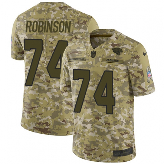 Youth Nike Jacksonville Jaguars #74 Cam Robinson Limited Camo 2018 Salute to Service NFL Jersey - Ujersey
