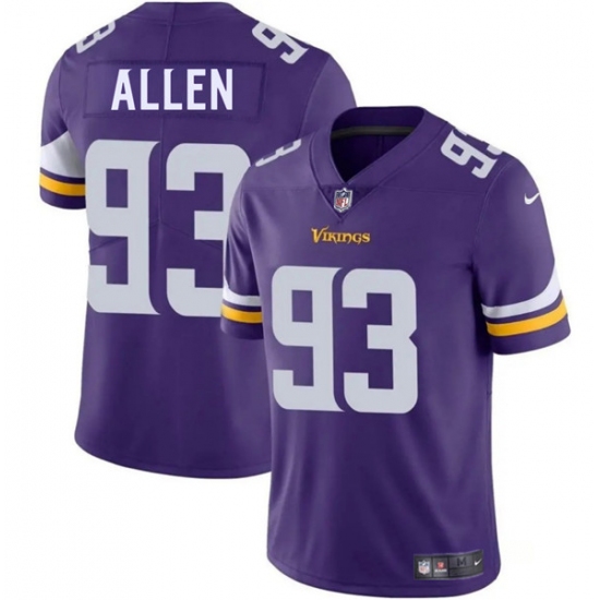 Men's Minnesota Vikings #93 Jonathan Allen Purple 2025 Vapor Limited Football Stitched Jersey - Ujersey
