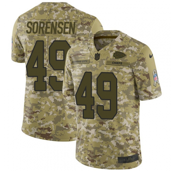 Youth Nike Kansas City Chiefs #49 Daniel Sorensen Limited Camo 2018 Salute to Service NFL Jersey - Ujersey