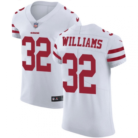 Men's Nike San Francisco 49ers #32 Joe Williams White Vapor Untouchable Elite Player NFL Jersey - Ujersey